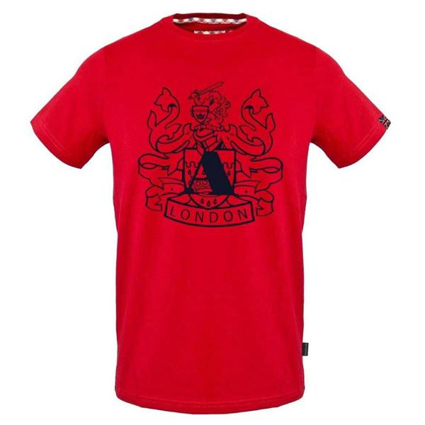 Aquascutum Mens Aldis Shield Logo T-Shirt - Red - 