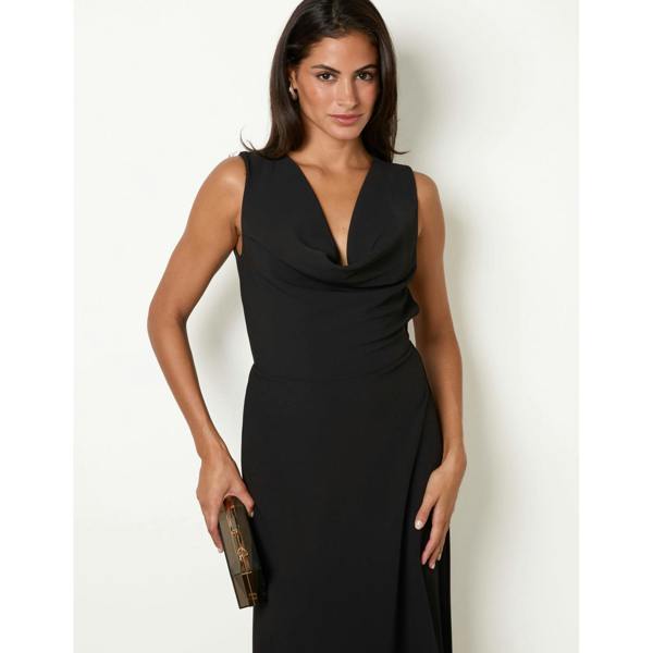 Blue Vanilla Draped Cowl Neck Dress