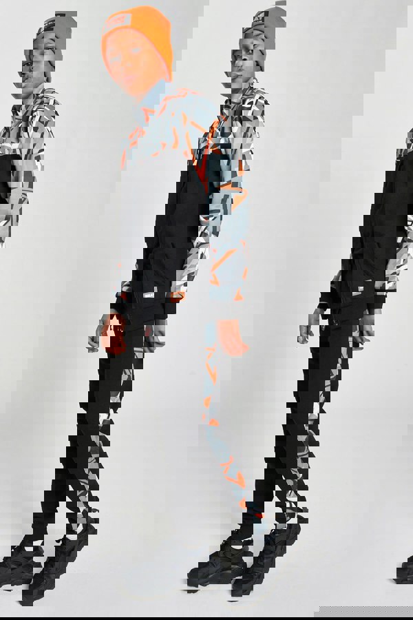 Beat Boyz Club Velocities Track Top - Black/Orange Geo