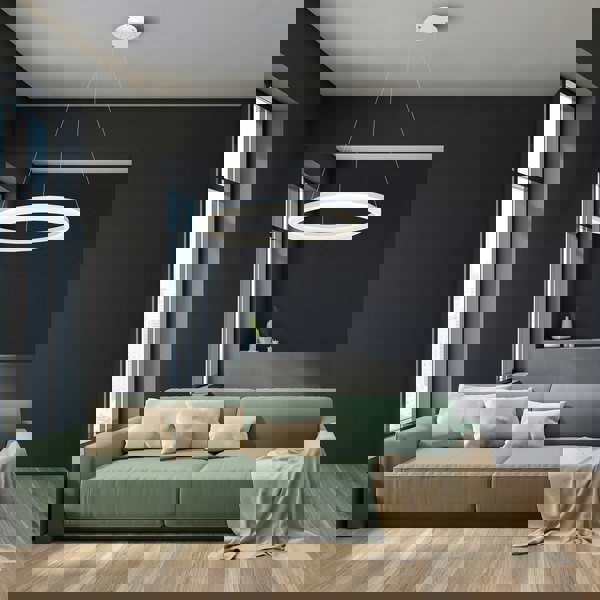 Milagro Ring 60CM LED Designer Pendant Lamp A Stunning Centrepiece Formed From A Hypnotic White Circular 36W(175W) LED Hoop