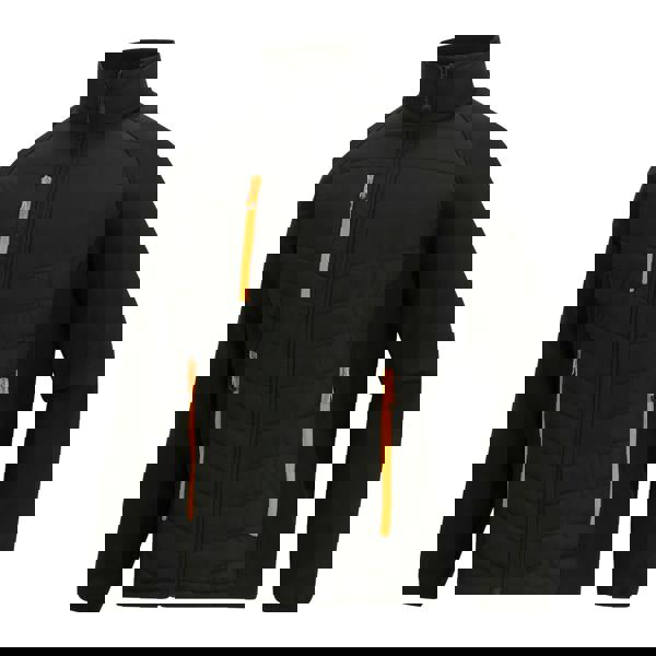 Regatta Mens Full Zip Padded Jacket - Black/Orange Pop