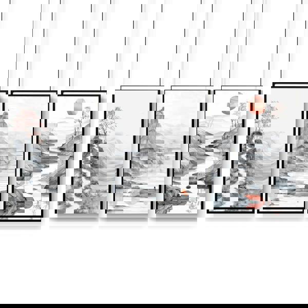 Modern Living Room Art | Set of 3 Asian Inspired Wall art Prints