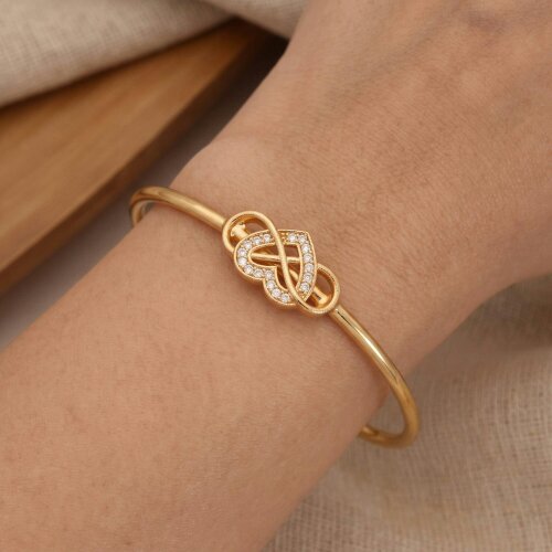 The Colourful Aura Gold Infinity Heart Bangle Bracelet