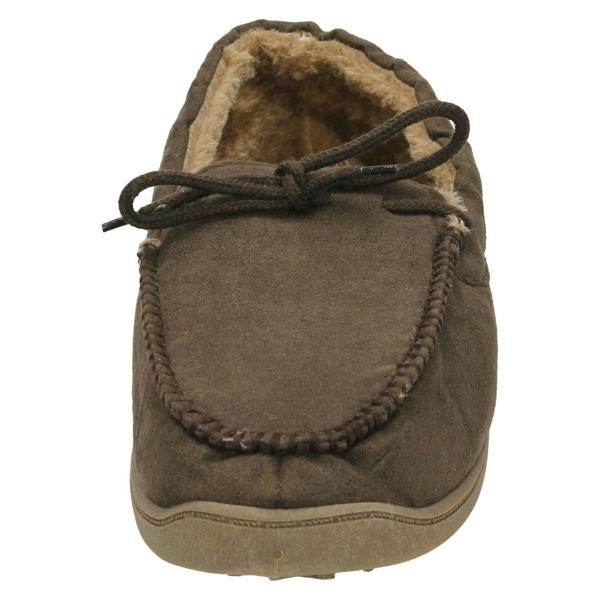 Spot On Mens Spot On Moccasin Faux Fur Lined Slippers