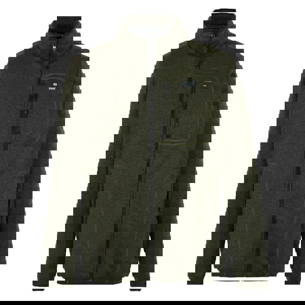 Regatta Mens Barlee Marl Full Zip Fleece Jacket - Dark Khaki