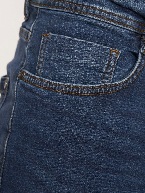 Crosshatch Tadcaster Denim Shorts Mid Wash