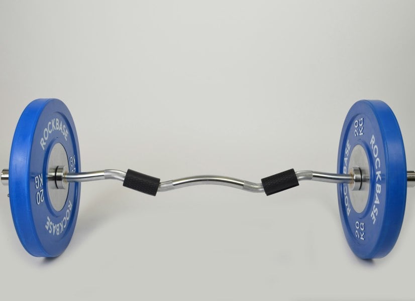 Where's That From 4ft Olympic Chrome Plated Ez Curl Bar With Spring Collars