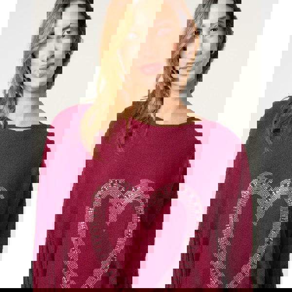 Blue Vanilla Heart Diamante Oversized Jumper