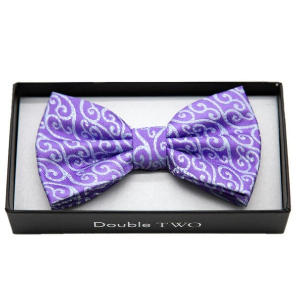 Purple Swirl Pattern Bow Tie