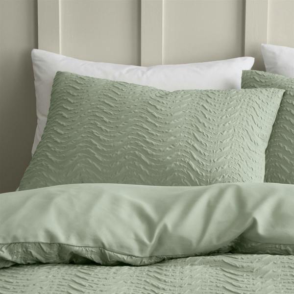 Heatset Wave Mint Green Duvet Cover Set
