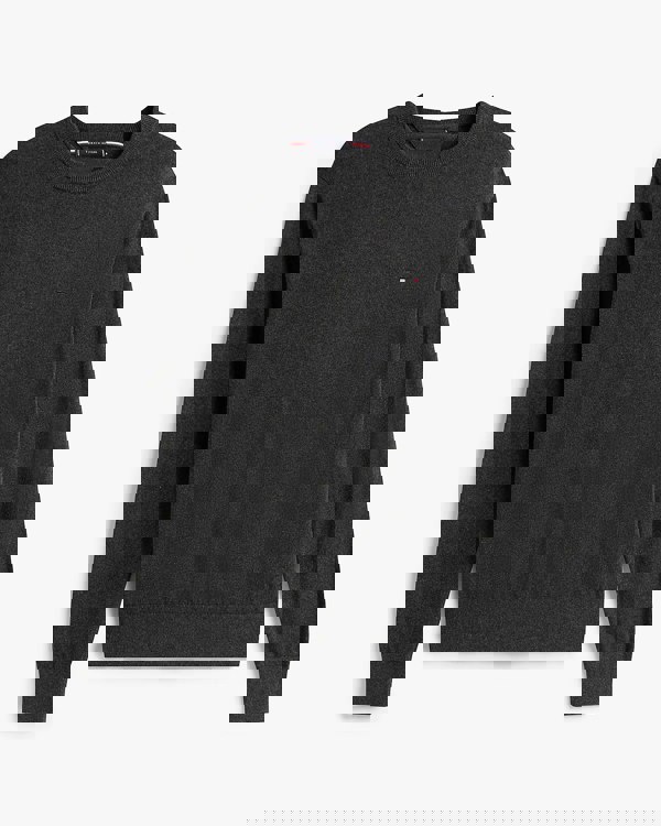 Tommy Hilfiger Organic Cotton Cashmere Mens Crew Sweater - Dark Grey Heather