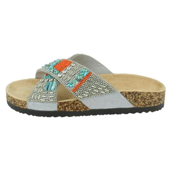 Spot On Ladies Spot On Beaded Mules F00347