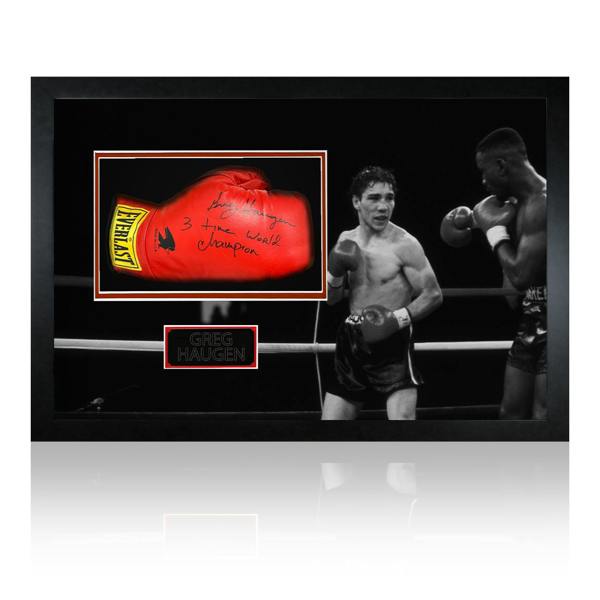 Greg Haugen Signed Glove Iconic Frame