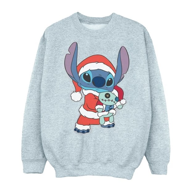 Disney Girls Lilo And Stitch Stitch Christmas Sweatshirt - Sports Grey