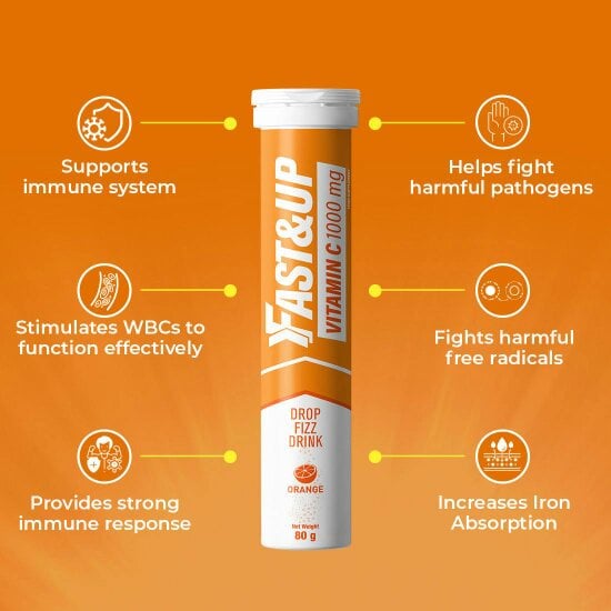 Vitamin C  1000mg Tablets - Immunity & Antioxidant Support | Orange, Pack of 4