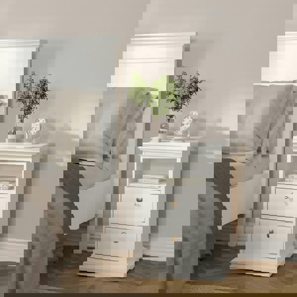 Furniture To Go Paris Bedside 2 Drawers in White