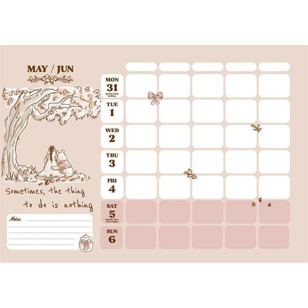 Disney, Winnie The Pooh A4 Family Organiser 2027, Family Planners, Week To View, Entertainment, Gift