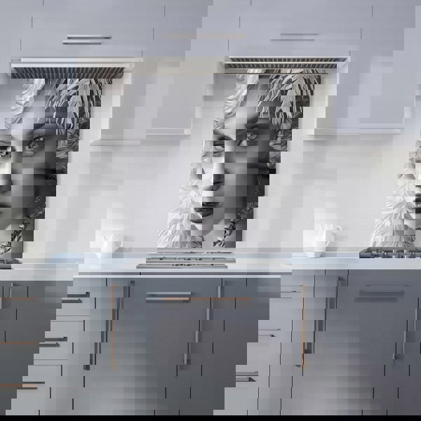 Warren Reed - Designer Glamorous Monochrome Diva Kitchen Splashback