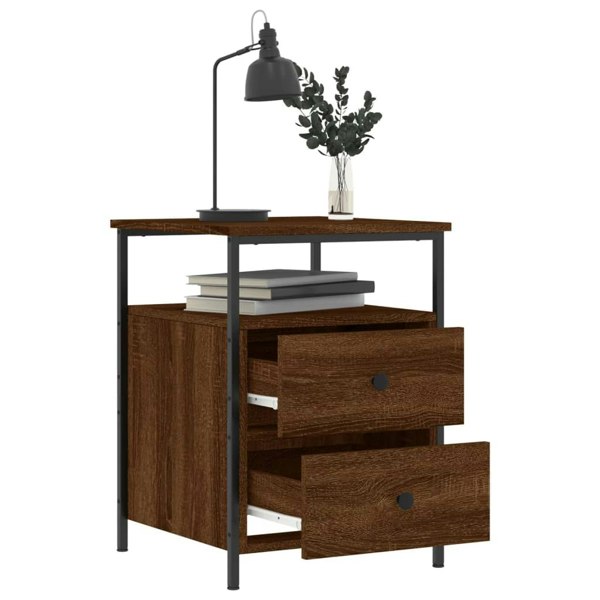 Berkfield Bedside Cabinet Brown Oak 44x45x60 cm Engineered Wood