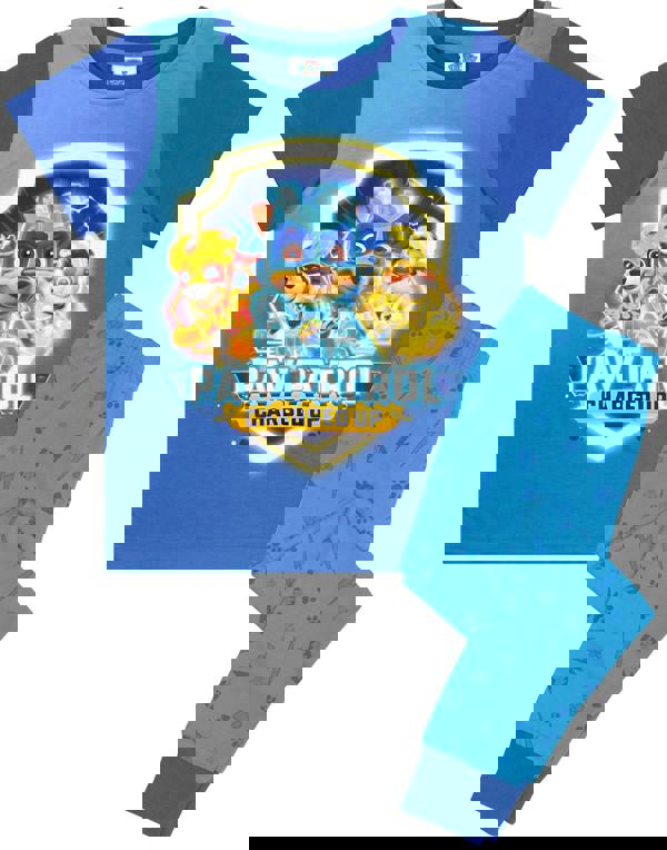 Paw Patrol Boys Blue Short Sleeve Long Leg Pyjama Set