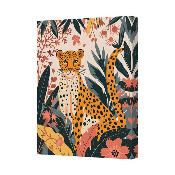 Benjamin Tate Design Leopard Canvas Art Print Jungle Scene Contemporary Wall Decor