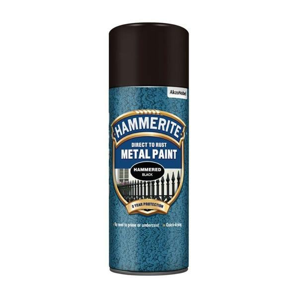 Hammerite 6X Hammerite Hammered Black Spray Paint 400ml