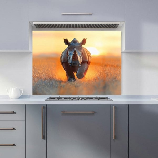 Warren Reed Rhino Running Kitchen Splashback - 00021