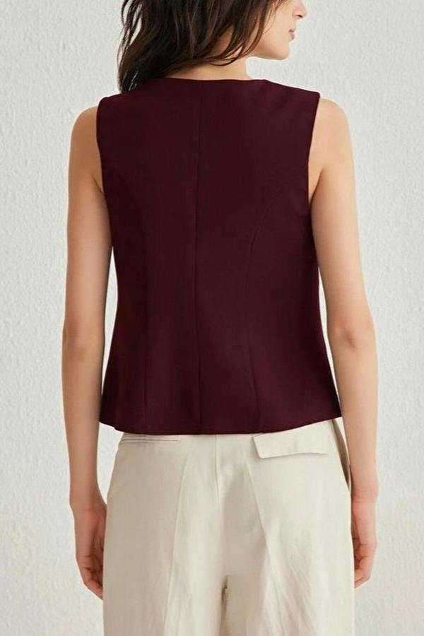 WOVCOR Tie Detail Vest