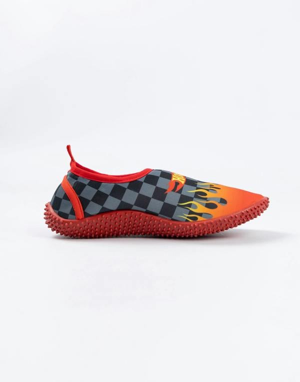 Hot Wheels Boys Red Flames Aqua Shoes