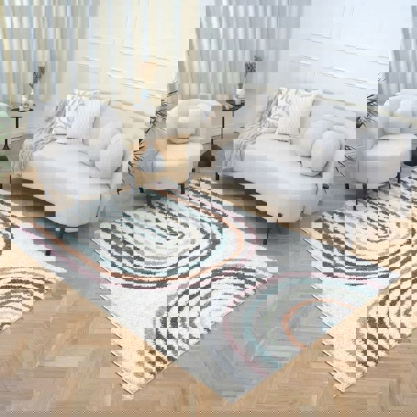 Moodi shaggy multicoloured rug,  Scandinavian-inspired design | THE RUGS