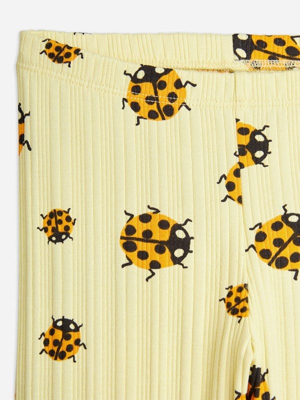 Mini Rodini Girls Ladybugs AOP Leggings in Yellow