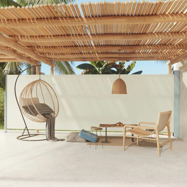 Berkfield Patio Retractable Side Awning 180x600 cm Cream