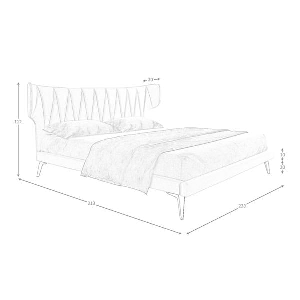 Angel Cerdá Light Grey Fabric Bed 7160