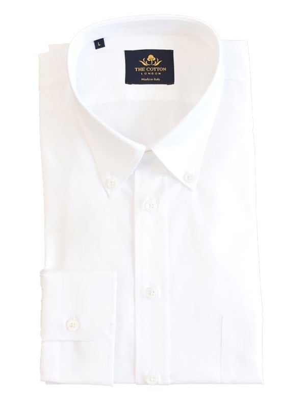 Smart-casual white shirt in Thomas Mason® Royal Oxford fabric