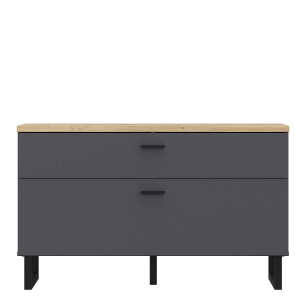 Wyld Haus Gothenburg Grey and Oak TV Unit 1 Door 1 Drawer