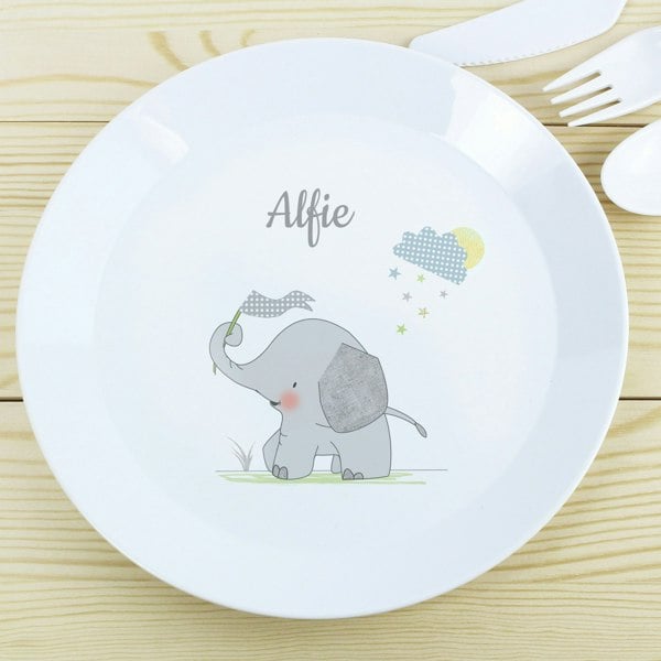 Personalised Memento Company Personalised Hessian Elephant Plastic Plate