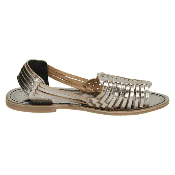 Leather Collection Ladies Leather Collection Flat Weaved Slingback Sandal