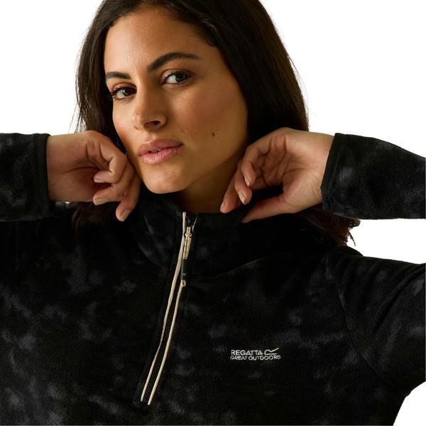 Regatta Womens/Ladies Margot Brush Stroke Quarter Zip Fleece - Black - 