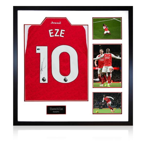 Eberechi Eze Signed Arsenal Shirt Elite Frame (ACG Cert)