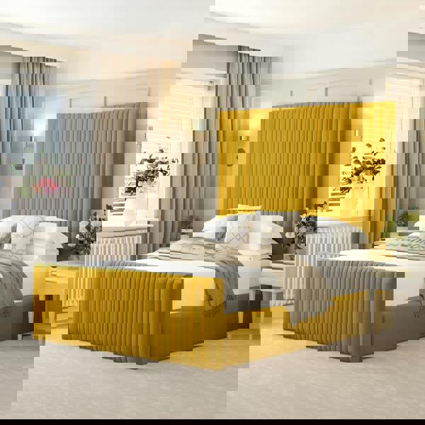 Bed Choices Plush Velvet Aspire Bed Frame with Headboard