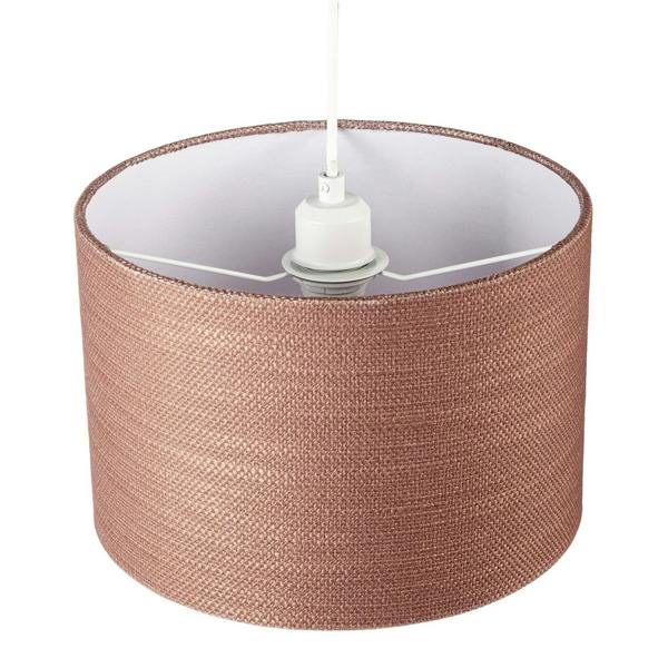 Mocha Mousse Brown Textured Linen Pendant Lighting Shade with Diffuser Image 3