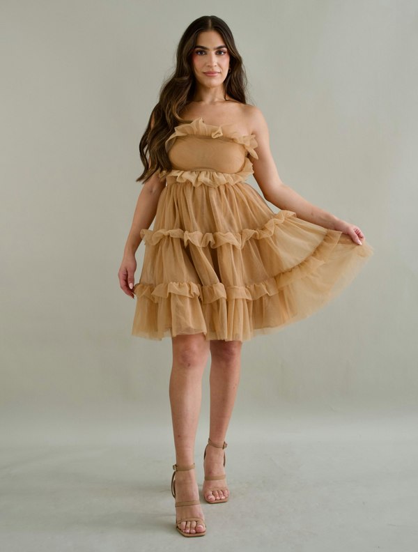 BALOU Tulle Frill Mini Dress