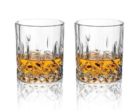 Diamante Dorchester Whisky Tumblers with Tray - Set of 2