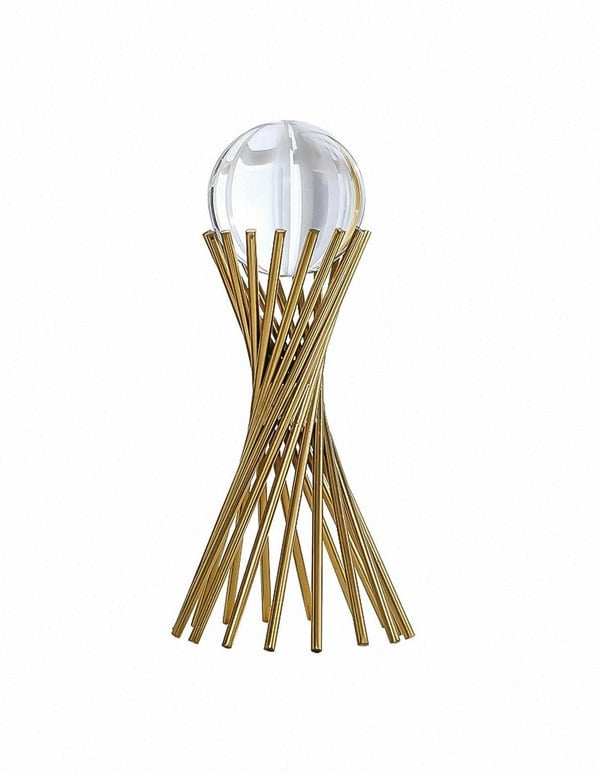 ANYHOUZ 34cm Crystal Ball Tabletop Home Decor Modern Art Living Room Display House Decorative Crafts Metal Ornaments