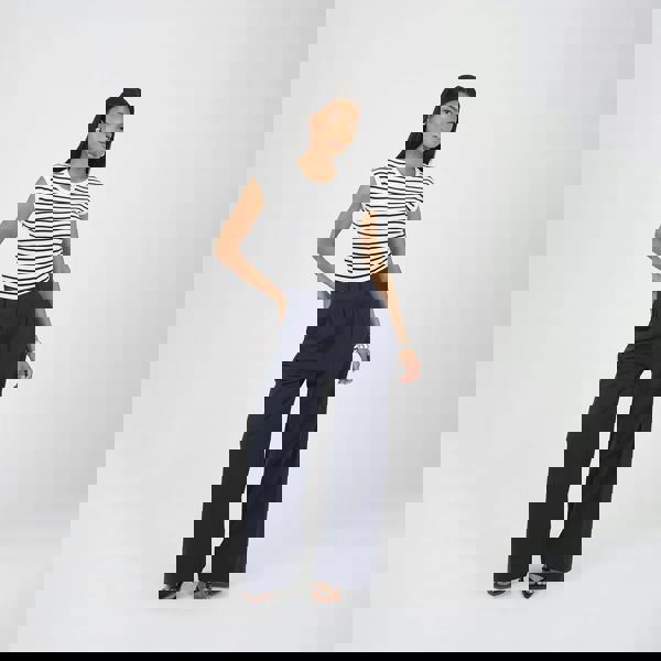 Brave Soul Navy Tailored Straight Leg Trousers - Navy Image 3