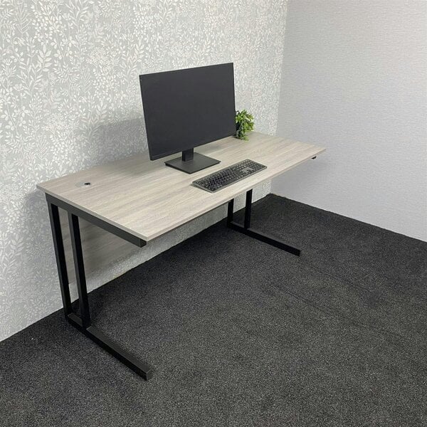 Kosy Koala Grey Office Desk with Sturdy Iron Legs Office Furniture 120cm