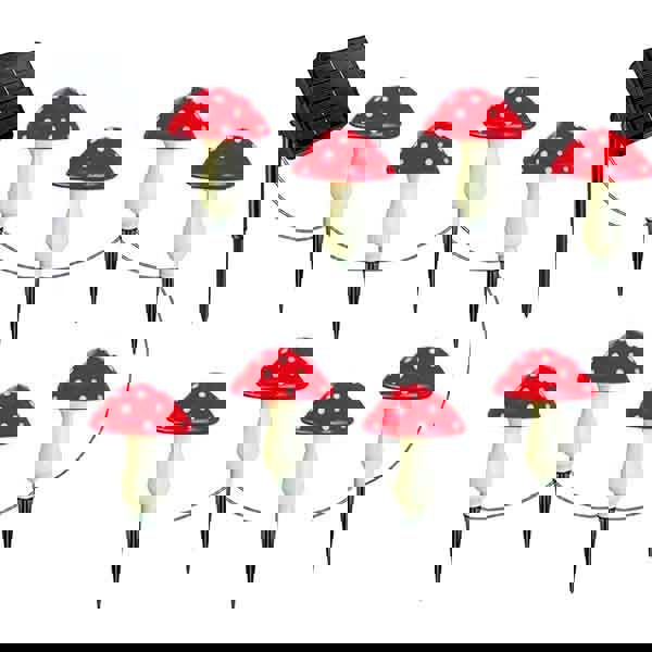 Leaper Outdoor Solar-Powered Glowing Mushroom Lightsroom Lights