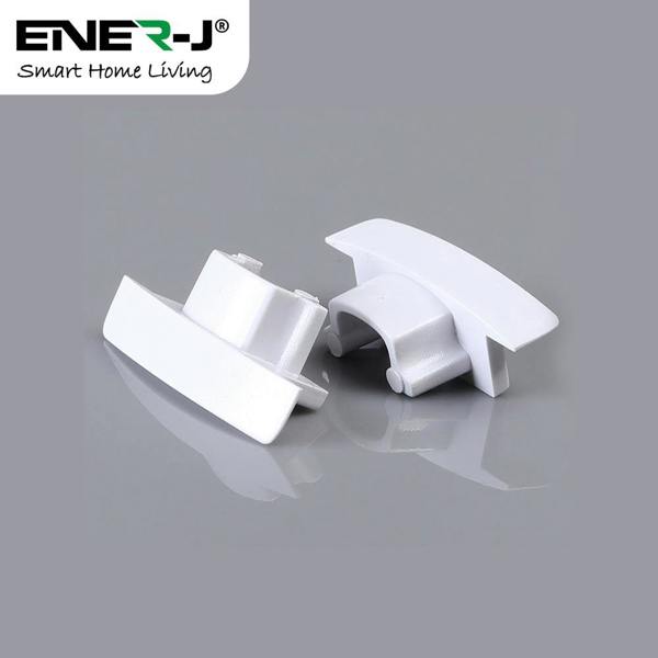 ENER-J 17.3mm x 7.59mm Aluminum Channel Profile with PC Cover - 2m Length, Sandy Black (Pack of 4)
