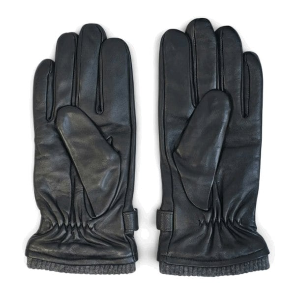 Infinity Leather Men’s Genuine Leather Ribbed Knit Cuff Gloves