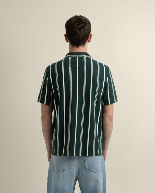 Larsson & Co Bakken - Green Striped Polo Shirt